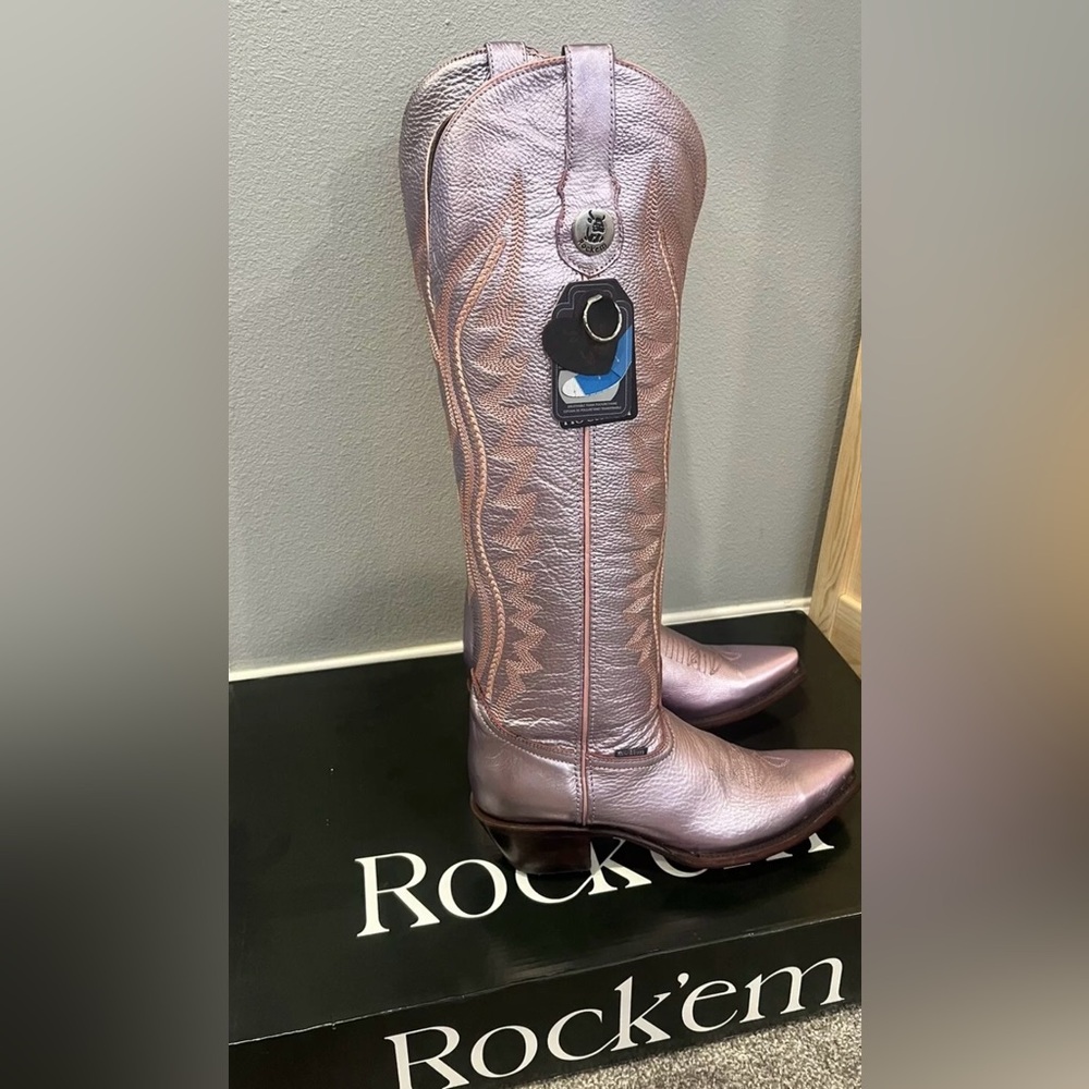 Rock’em Camila Snip Toe Tall Western Boot “Flamengo” Size 10